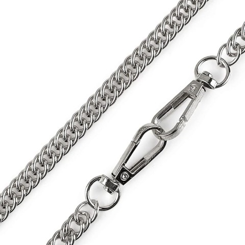 Łańcuszek do torebki z karabińczykiem / 120 cm / nikiel / 1 szt / 930142