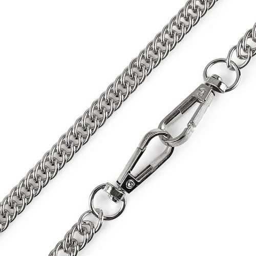Łańcuszek do torebki z karabińczykiem / 120 cm / nikiel / 1 szt / 930142