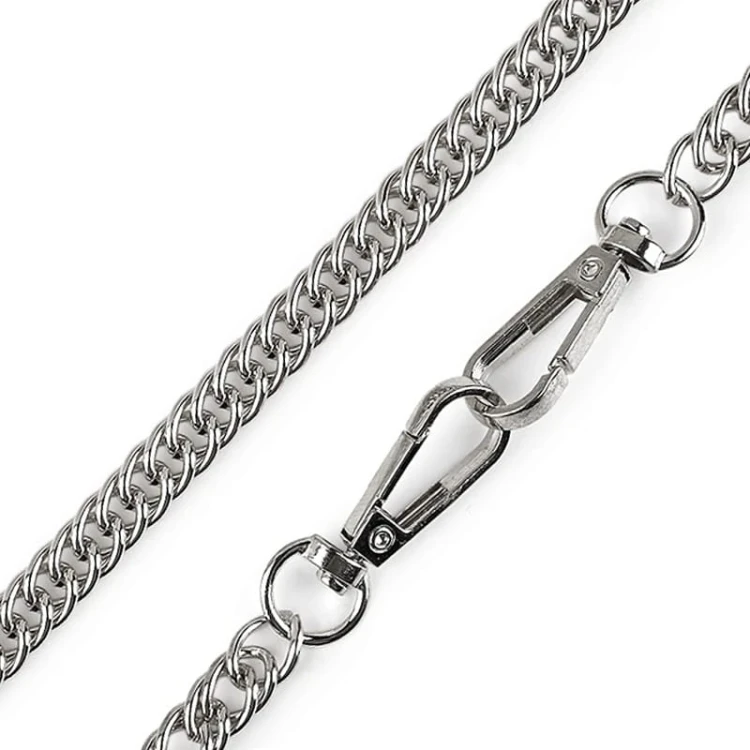 Łańcuszek do torebki z karabińczykiem / 120 cm / nikiel / 1 szt / 930142