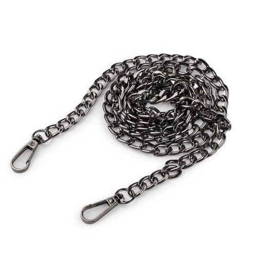 Łańcuszek do torebki z karabińczykiem / 120 cm / czarny nikiel / 1 szt / 930148