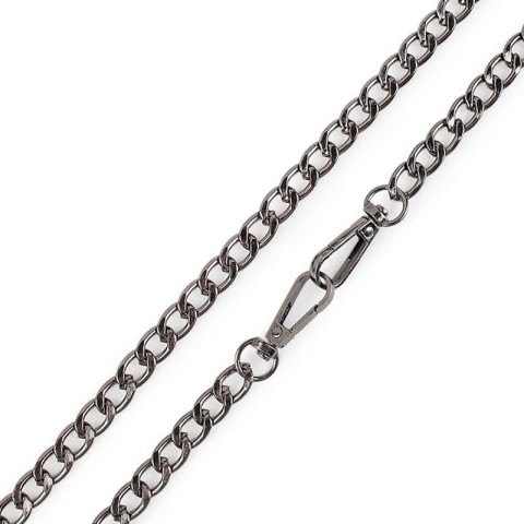 Łańcuszek do torebki z karabińczykiem / 120 cm / czarny nikiel / 1 szt / 930148
