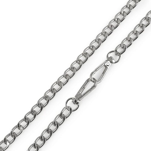 Łańcuszek do torebki z karabińczykiem / 120 cm / nikiel / 1 szt / 930148