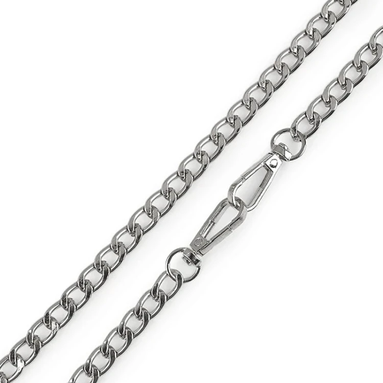 Łańcuszek do torebki z karabińczykiem / 120 cm / nikiel / 1 szt / 930148