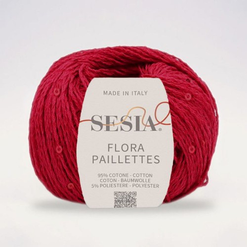 Włóczka z cekinami Sesia Flora Paillettes 0201 / rubin