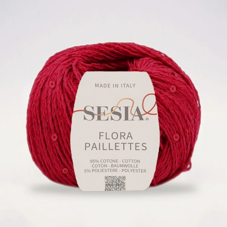 Włóczka z cekinami Sesia Flora Paillettes 0201 / rubin
