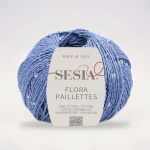 Włóczka z cekinami Sesia Flora Paillettes 0470 / niebieski i srebro