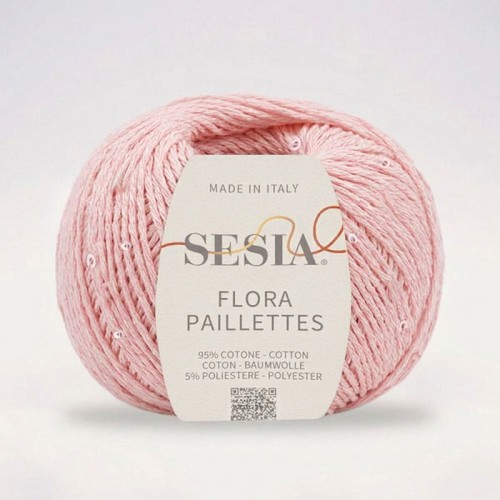 Włóczka z cekinami Sesia Flora Paillettes 0572 / róż