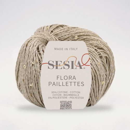 Włóczka z cekinami Sesia Flora Paillettes 0665 / owsiany