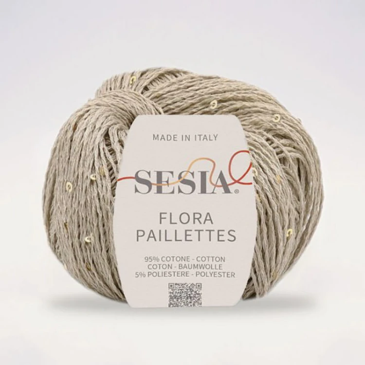 Włóczka z cekinami Sesia Flora Paillettes 0665 / owsiany
