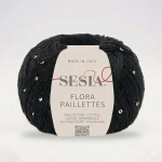 Włóczka z cekinami Sesia Flora Paillettes 8067 / czerń i srebro