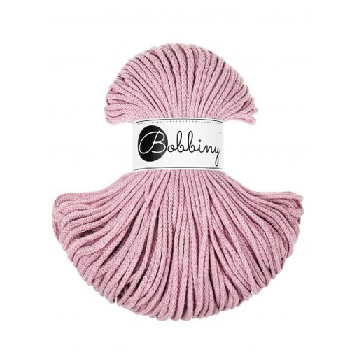 Sznurek pleciony bawełniany Bobbiny Junior / Zgaszony Różowy / Dusty Rose / 3mm / 100m