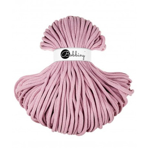 Sznurek pleciony bawełniany Bobbiny Jumbo / Zgaszony Różowy / Dusty Rose / 9mm / 100m