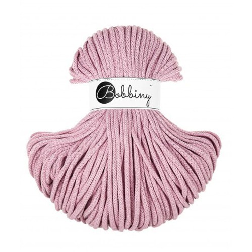 Sznurek pleciony bawełniany Bobbiny Premium / Zgaszony Różowy / Dusty Rose / 5mm / 100m