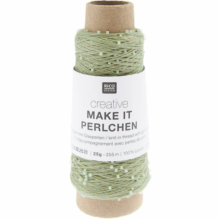 Włóczka / nić z koralikami Rico Design Creative Make It Perlchen 004 / jadeit