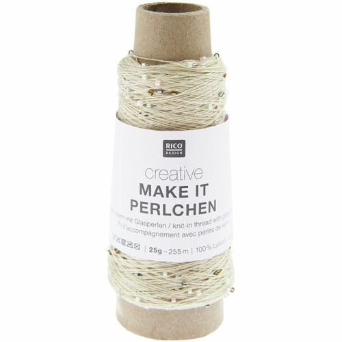Włóczka / nić z koralikami Rico Design Creative Make It Perlchen 007 / piasek