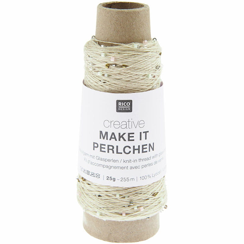 Włóczka / nić z koralikami Rico Design Creative Make It Perlchen 007 / piasek