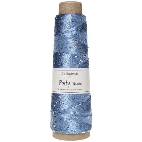 Włóczka / nić  z cekinami Go Handmade Party "deluxe" 18162 / jeans