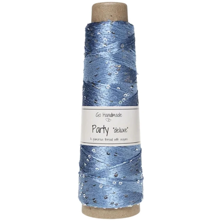 Włóczka / nić  z cekinami Go Handmade Party "deluxe" 18162 / jeans
