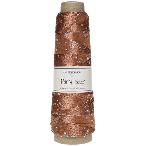 Włóczka / nić  z cekinami Go Handmade Party "deluxe" 18170 / karmel