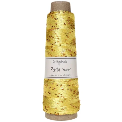 Włóczka / nić  z cekinami Go Handmade Party "deluxe" 18177 / żółty