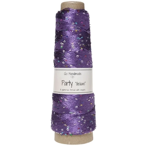 Włóczka / nić  z cekinami Go Handmade Party "deluxe" 18178 / fiolet