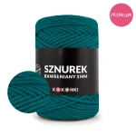 PREMIUM sznurek bawełniany by KOKONKI 3mm / rolka 100m / 368 morski