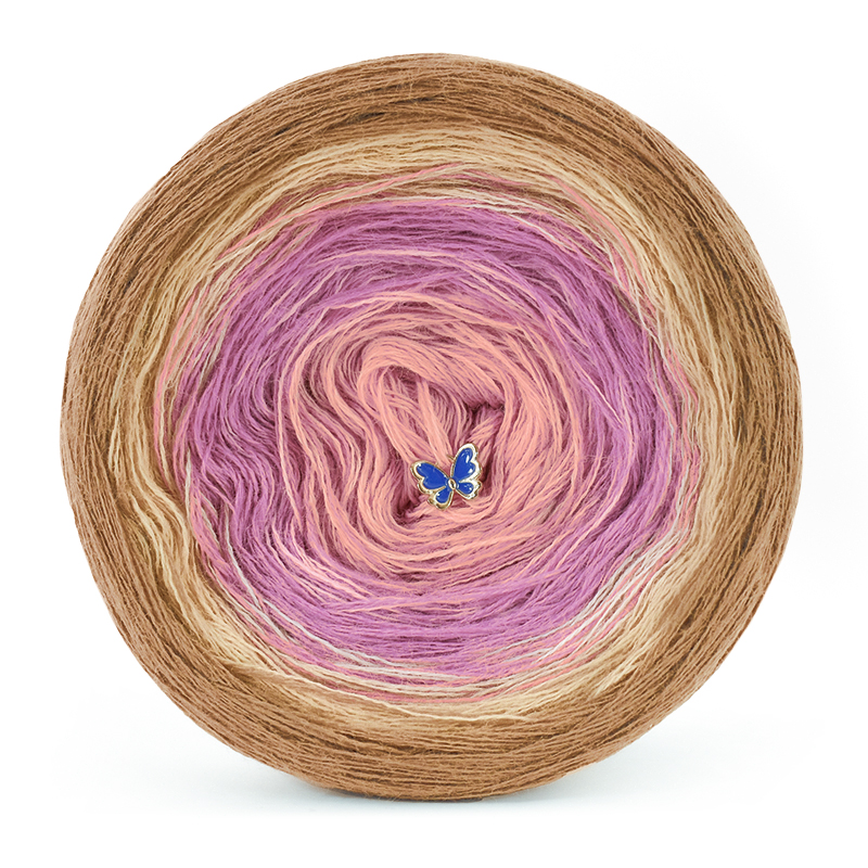 KOKONEK_Merino 839 - Ciemny beż/ciepły beż/zgaszony róż/morela / 3 nitki / 1200 m / 255 g - GOTOWY