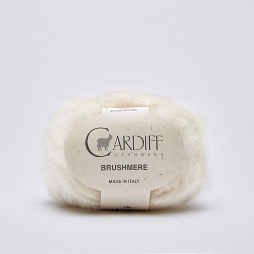 Włóczka Cardiff Brushmere 101 / white / złamana biel