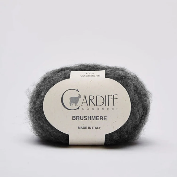 Włóczka Cardiff Brushmere 105 / grey mel / średni szary melanż