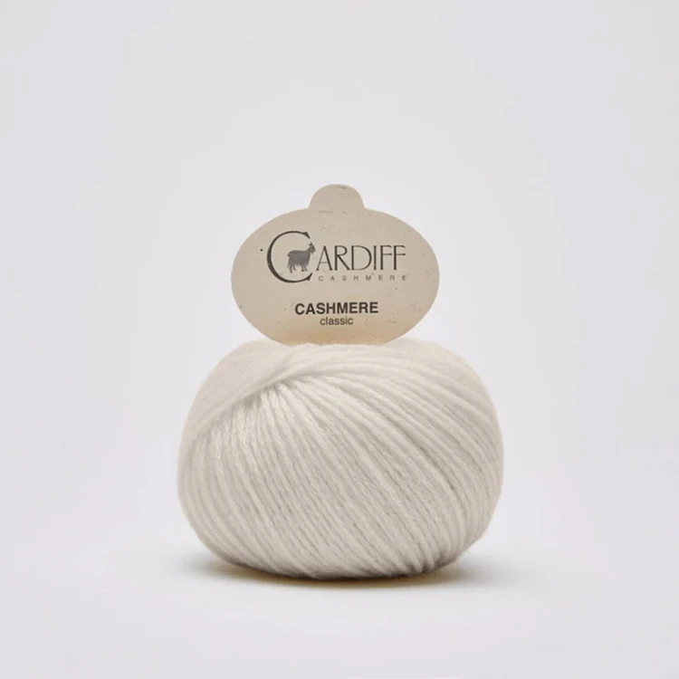 Włóczka Cardiff Cashmere Classic 613 / zero / śmietanka