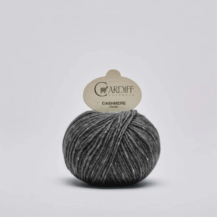 Włóczka Cardiff Cashmere Classic 320 / smooky / węgiel melanż