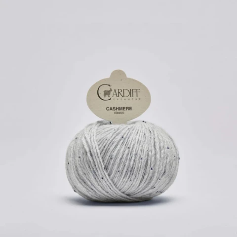 Włóczka Cardiff Cashmere Classic 319 / zoom / sól i pieprz tweed