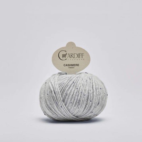 Włóczka Cardiff Cashmere Classic 319 / zoom / sól i pieprz tweed