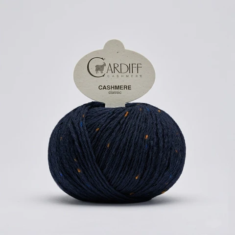 Włóczka Cardiff Cashmere Classic 318 / night / granat tweed