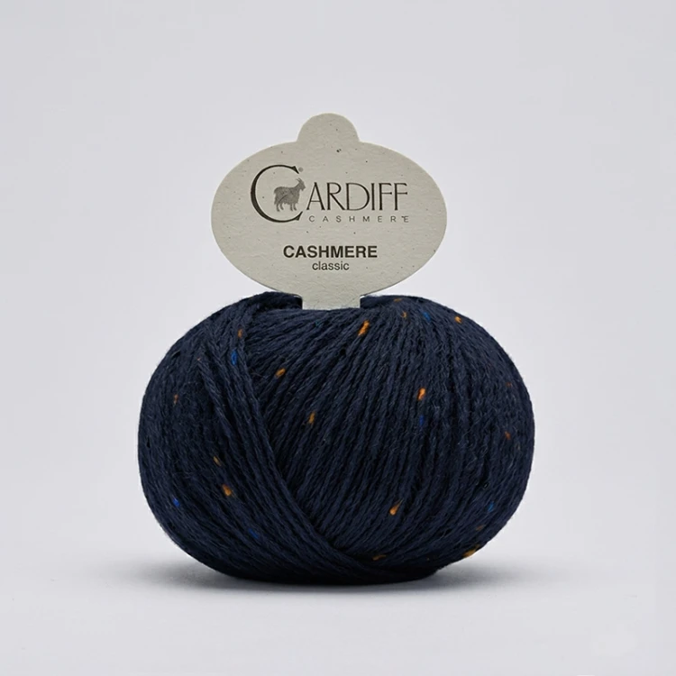 Włóczka Cardiff Cashmere Classic 318 / night / granat tweed