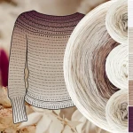 Zestaw na sweter/kardigan Nathalie od Kotek i motek 02 / Kokonki Nature / Beza/beż/popielaty/latte/wino + wzór PDF