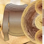 Zestaw na sweter/kardigan Nathalie od Kotek i motek 10 / Kokonki Nature / Biszkopt/ciemny beż/kakao/beż/beza + wzór PDF