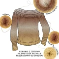 Zestaw na sweter/kardigan Nathalie od Kotek i motek 10 / Kokonki Nature / Biszkopt/ciemny beż/kakao/beż/beza + wzór PDF