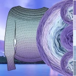 Zestaw na sweter/kardigan Nathalie od Kotek i motek 11 / Kokonki Nature / Hiacynt/lawenda/błękit/denim/szaroniebieski + wzór PDF