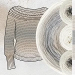 Zestaw na sweter/kardigan Nathalie od Kotek i motek 08 / Kokonki Nature / Beza/popielaty/szary/popielaty/beza + wzór PDF