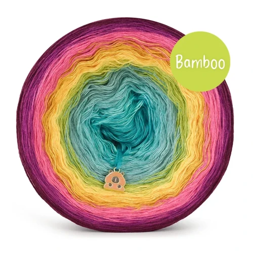 KOKONEK Bamboo 9K BB139 Wino/jeżyna/fuksja/musztarda/słoneczny/awokado/ciemna mięta/szmaragd/ciemny szmaragd / 4 nitki / 1400 m / 280 g - GOTOWY