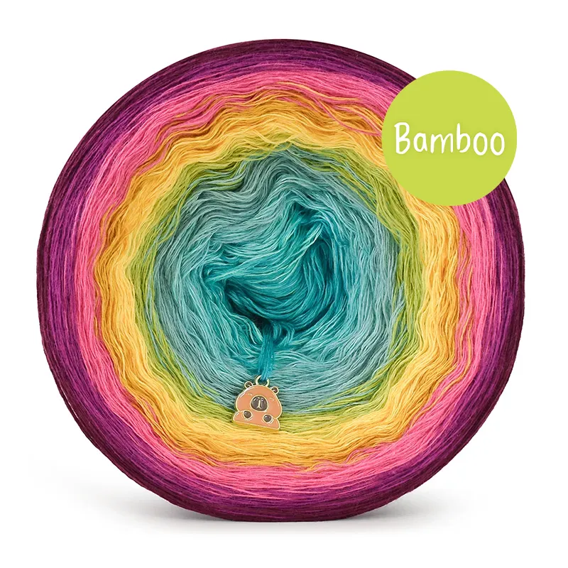 KOKONEK Bamboo 9K BB139 Wino/jeżyna/fuksja/musztarda/słoneczny/awokado/ciemna mięta/szmaragd/ciemny szmaragd / 4 nitki / 1400 m / 280 g - GOTOWY