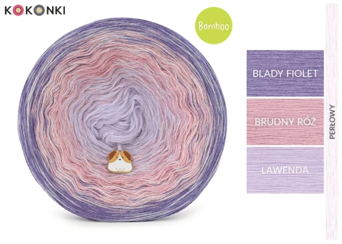 KOKONEK Bamboo Rare BB144 Blady fiolet/brudny róż/lawenda + perłowy / 3n+1 / 1200 m / 240 g - GOTOWY