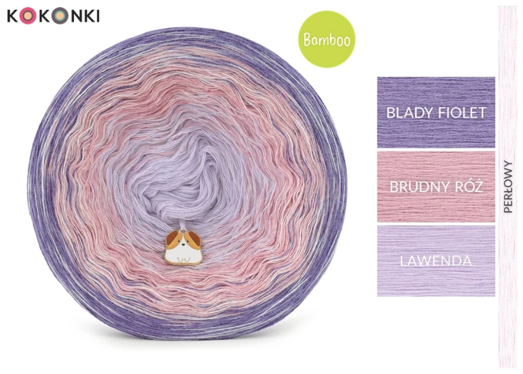 KOKONEK Bamboo Rare BB144 Blady fiolet/brudny róż/lawenda + perłowy / 3n+1 / 1200 m / 240 g - GOTOWY