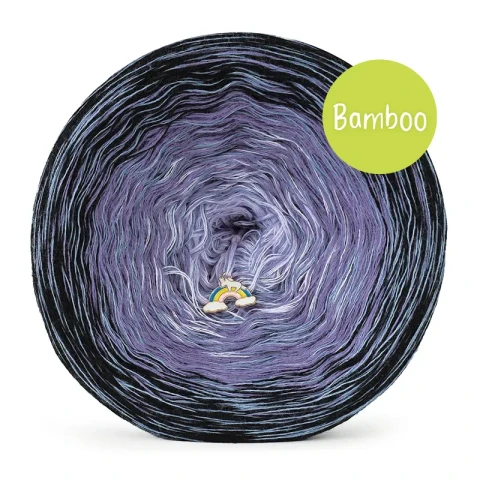 KOKONEK_Bamboo Rare BB151 Czerń/blady fiolet/lawenda + denim / 3n+1 / 1200 m / 240 g - GOTOWY