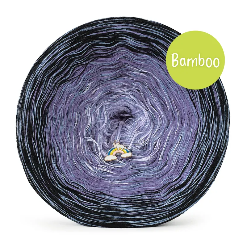 KOKONEK Bamboo Rare BB151 Czerń/blady fiolet/lawenda + denim / 3n+1 / 1200 m / 240 g - GOTOWY