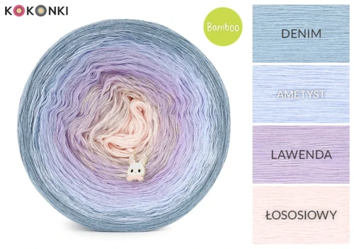 KOKONEK Bamboo BB156 Denim/ametyst/lawenda/łososiowy / 4 nitki / 1200 m / 240 g - GOTOWY
