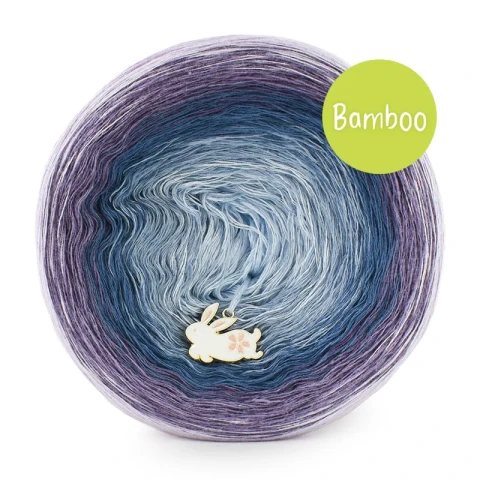 KOKONEK_Bamboo BB136 Lawenda/blady fiolet/ciemny niebieski/denim/chmurka / 4 nitki / 1200 m / 240 g - GOTOWY