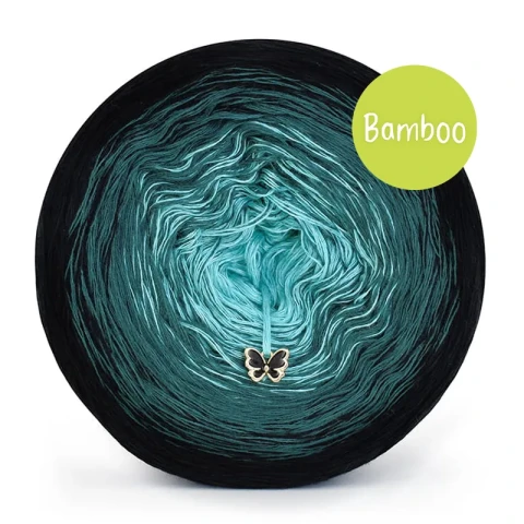 KOKONEK_Bamboo BB79 - Czerń/ciemna zieleń/szmaragd / 4 nitki / 1200 m / 240 g - GOTOWY