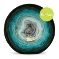 KOKONEK Bamboo 9K BB141 Czerń/głęboka zieleń/ciemna zieleń/ciemny szmaragd/szmaragd/ciemna mięta/mięta/jasny szary/szary / 4 nitki / 1400 m / 280 g
